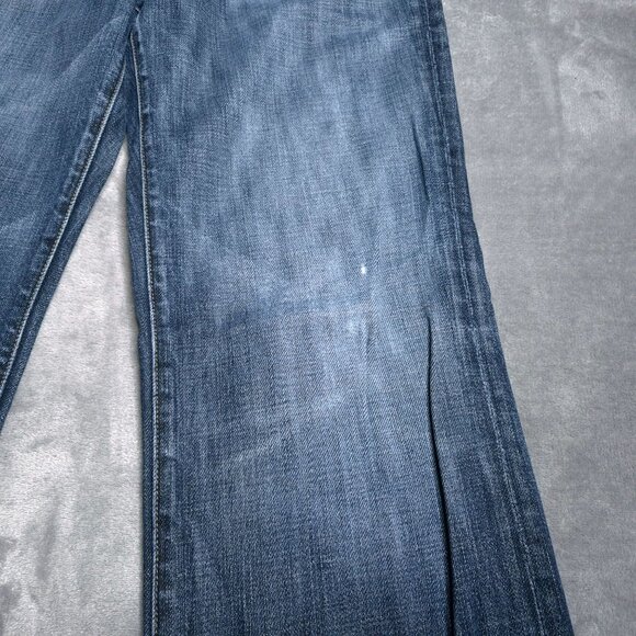 Mens 7 For All Mankind Relaxed Fit Distressed Jeans 33 Button Fly Medium Wash - Picture 6 of 10